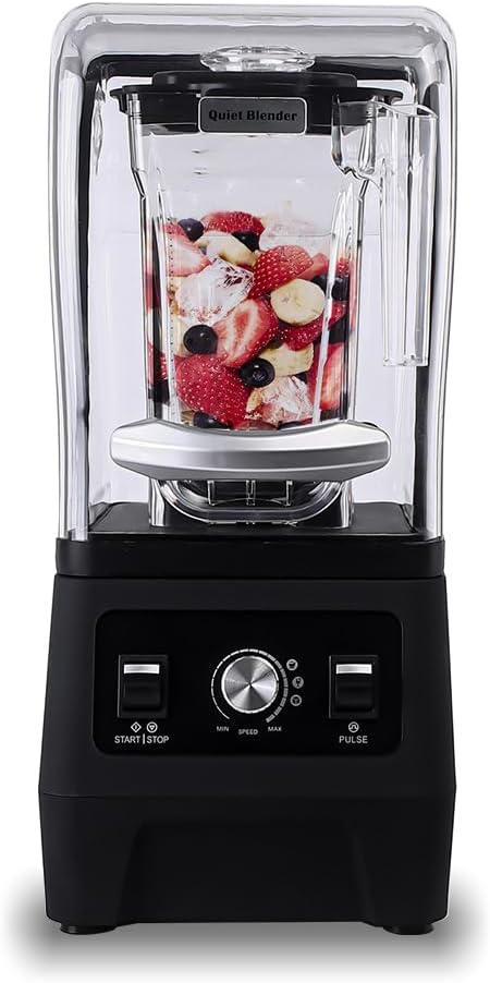 Professional Commercial Quiet Blender, Quiet Shield Blender for Shakes and Smoothies,Noise Reduction blender with Shield Quiet Sound Enclosure