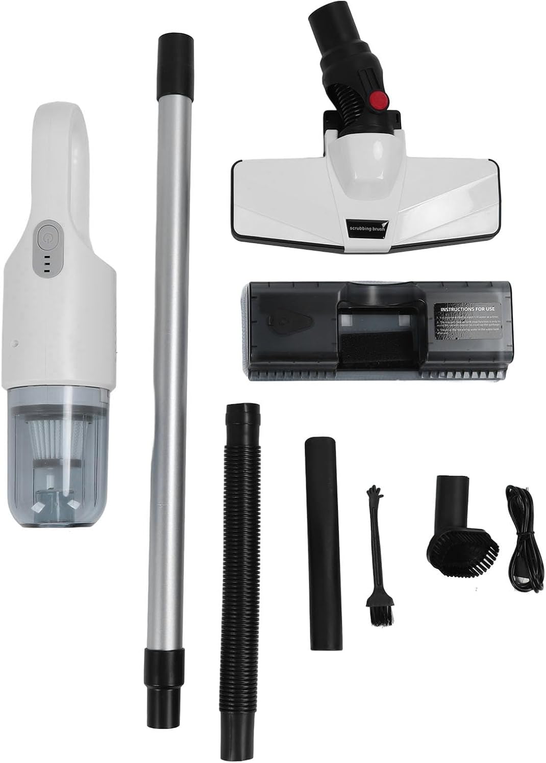 Yosoo 6000mAh 2 Gears Powerful Suction Cordless Vacuum Cleaner with Mop, Wet Dry Vacuum Cleaner for Pet Hair, Dust Box 400ml Capacity (White)