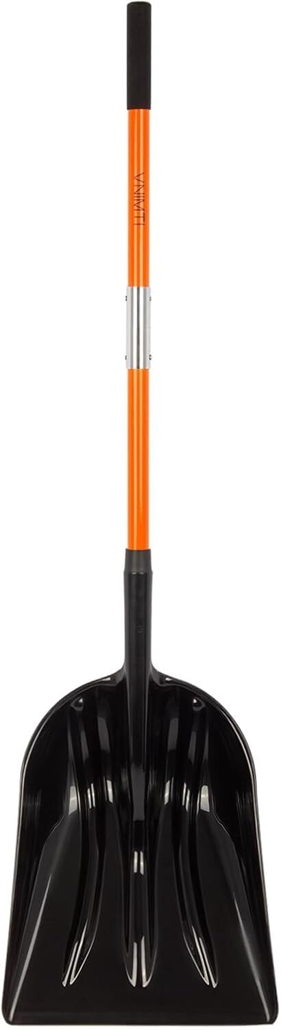 56-inch Durable Heavy-Duty Snow Shovel with Long Fiberglass Handle, Suitable for Driveway Snow Removal