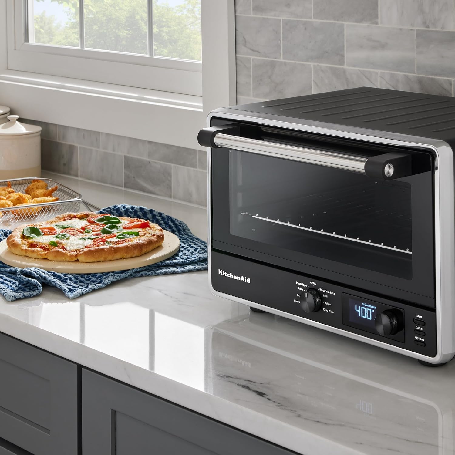 KitchenAid Digital Countertop Oven with Air Fry & Pizza Stone, KCO128BM, Black Matte