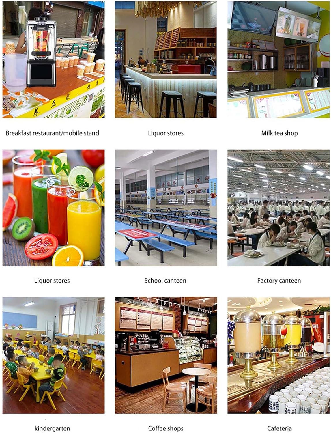 Commercial Blender Smoothie Maker, 1.6L Blender with Soundproof Shield, With Timing Function, Adjustable Speed and Time, for Crushing Ice, Smoothie, Puree, Bar Coffee Shop