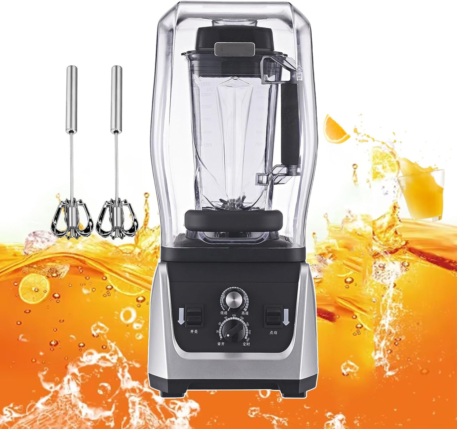 45000RPM Smoothie Stand Blender, 1680W Juice Blender, Food Processor with 7 Speed, Juice Maker, Mixing and Cooking Machine for Commercial(2.5L/5L),5L