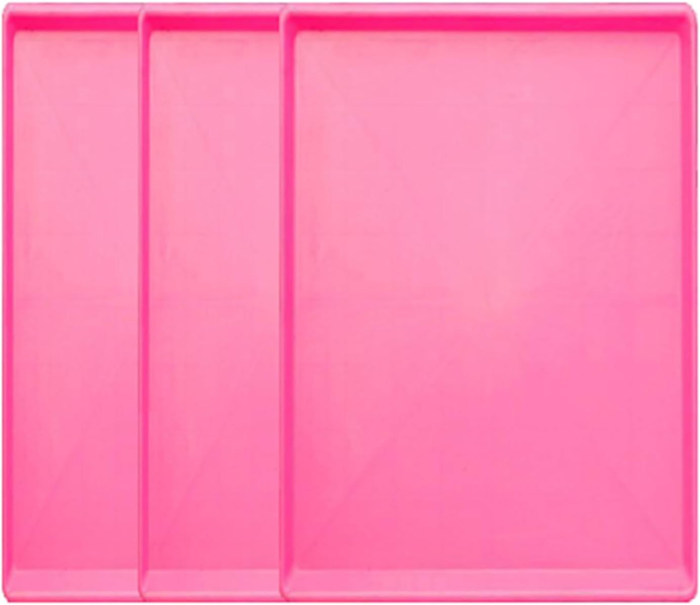 3 Large Plastic Trays Oil Drip Pan for Under Car Non-Slip Bottom Plastic Pan Refrigerator Tray Washing Machine Drip Pan(Pink,119x73.5x4.2cm)