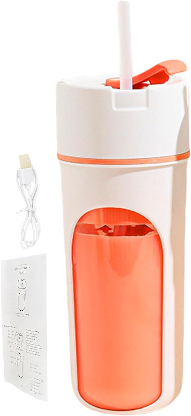 Personal USB Juicer Cup, Electric Fruit Blender | 480ml Compact Electric Fruit Blender,Rechargeable Blender Cup, Mini Blender Kitchen Gadget with Lid