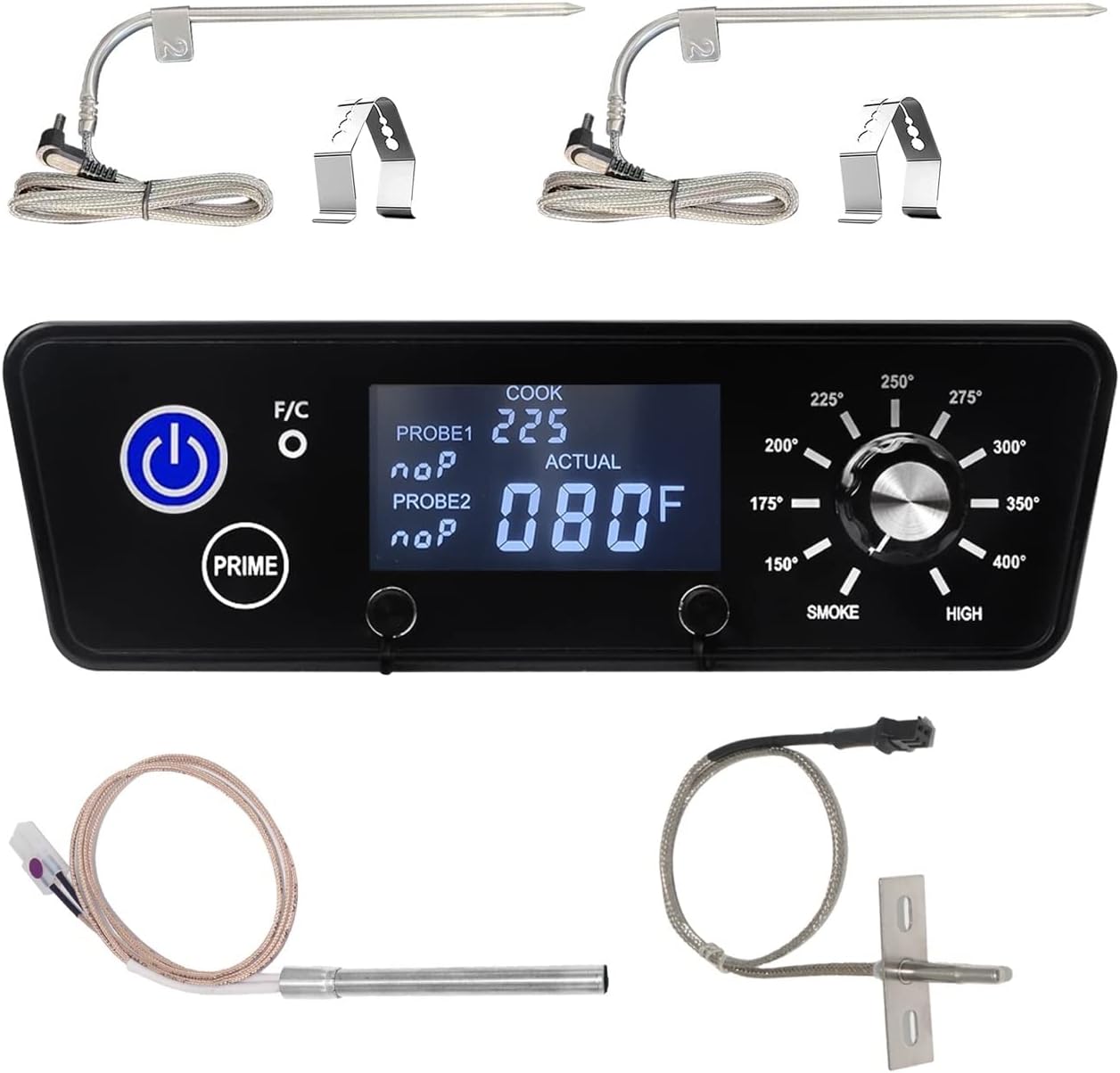 Upgraded Replacement Kit For Pit Boss - Digital Thermostat Panel for PBV3P1/PBV4PS1/PBV5P1 Series Vertical Smoker - Includes Meat Probes, Temp Sensor & Ignition Hot Rod - Grill Parts & Accessories