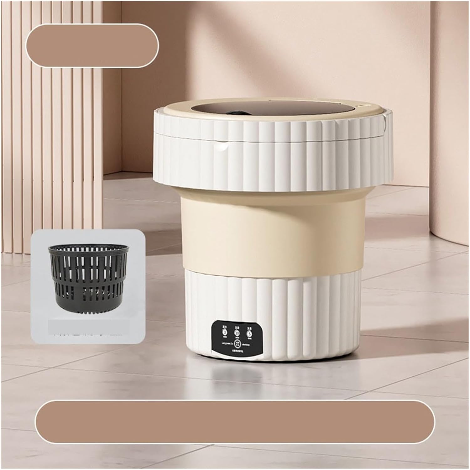 Compact Laundry. Mini Folding Washing Machine With Dryer Bucket Socks Underwear Cleaning Washer Travel Dormitory .Portable