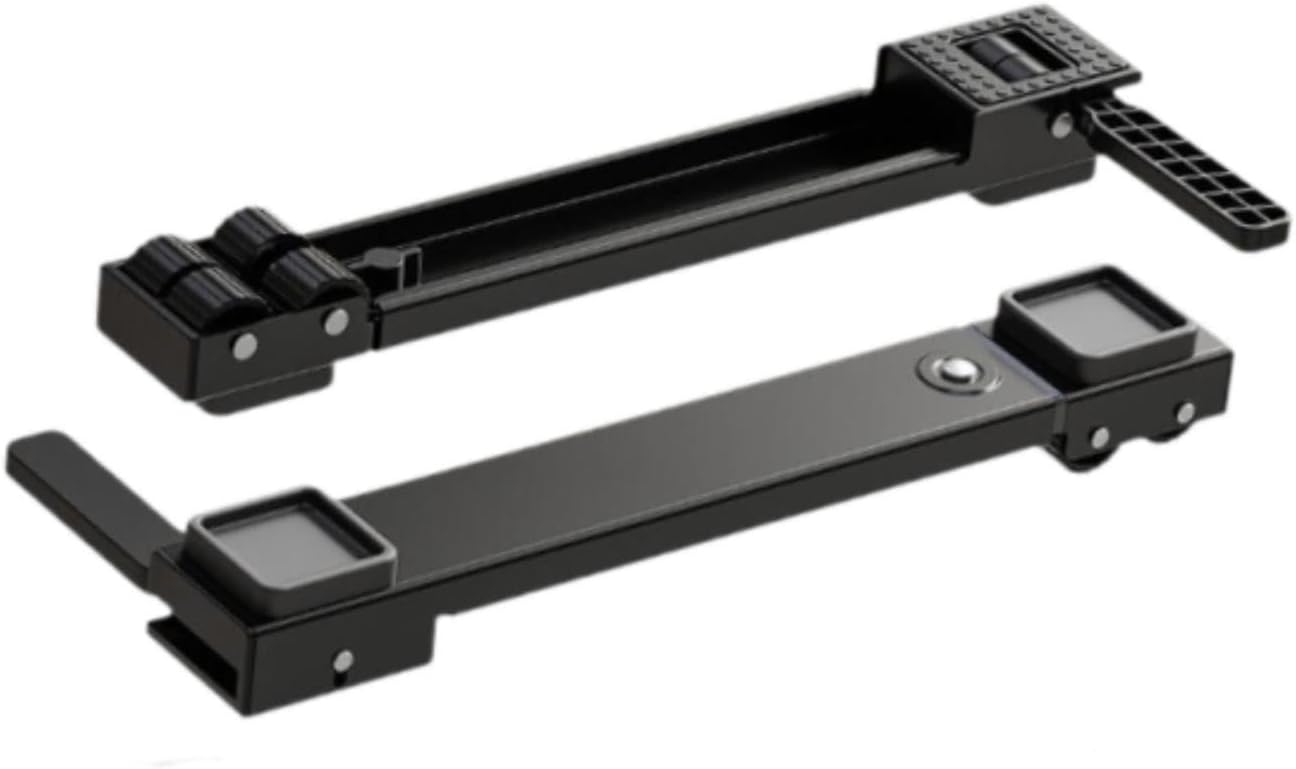 2Pcs Washing Machine Base Laundry Dryers Holder Easily Move Multifunctional Mover Tool Universal Extendable Appliance Rollers, black