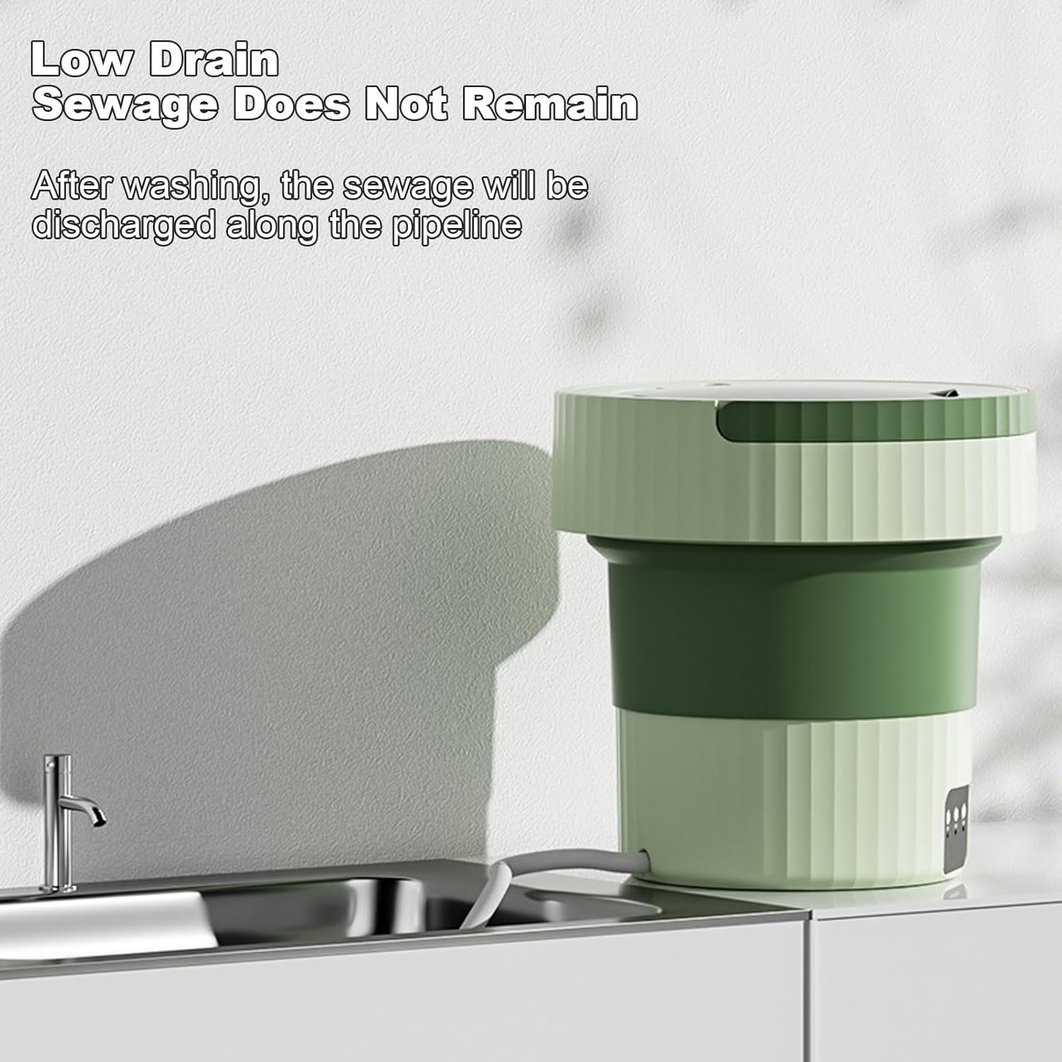 WHYATT Portable Mini Washing Machine Foldable,7L, for Washing Baby Clothes, Underwear Or Small Items,as a Gift for a Child