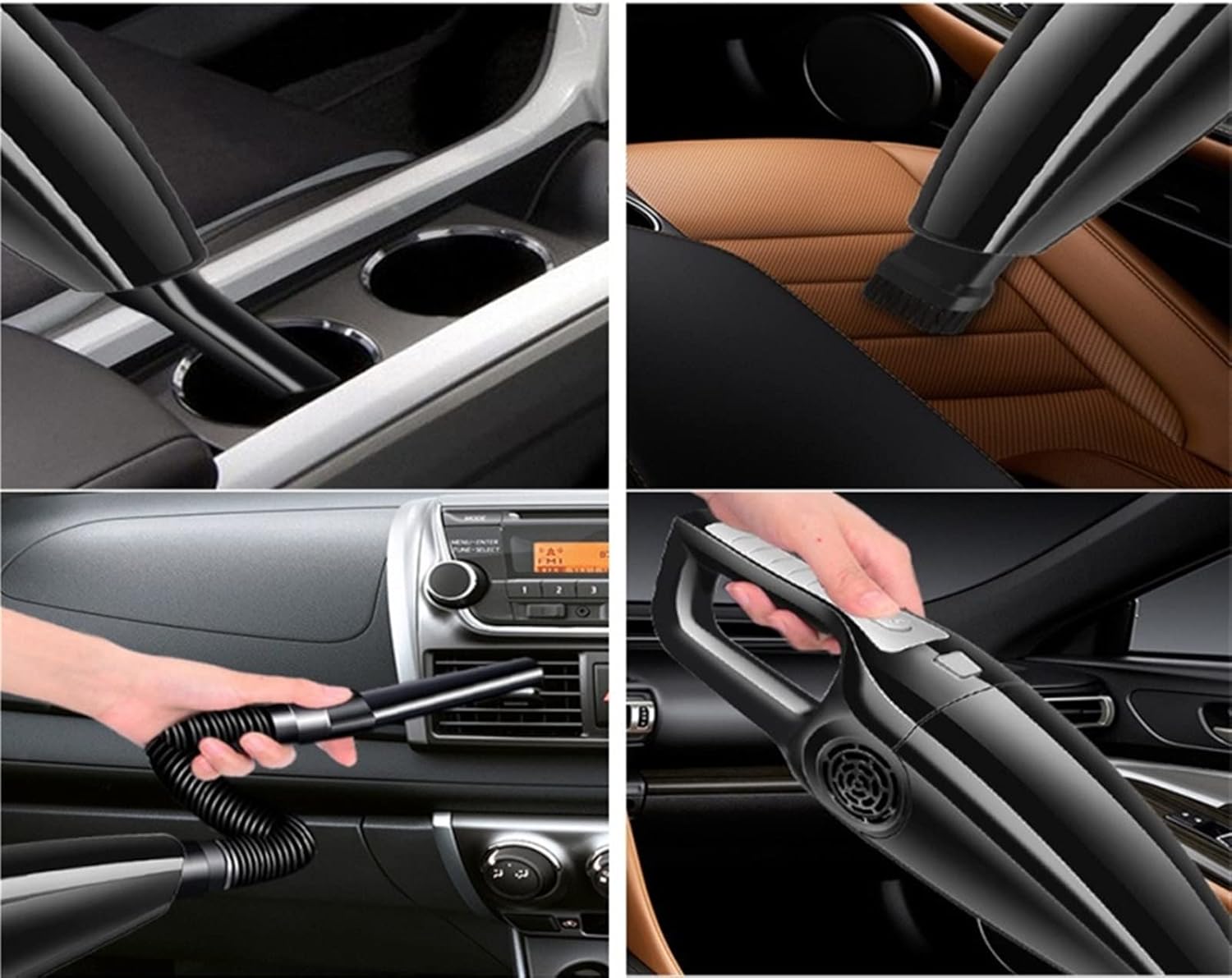 Vacuum Cleaners Powerful Handheld 12V Mini Vacuum Cleaner Vacuum Cleaner High Suction Wet and Dry Vacuum Cleaner (Color : Black) (Orange)