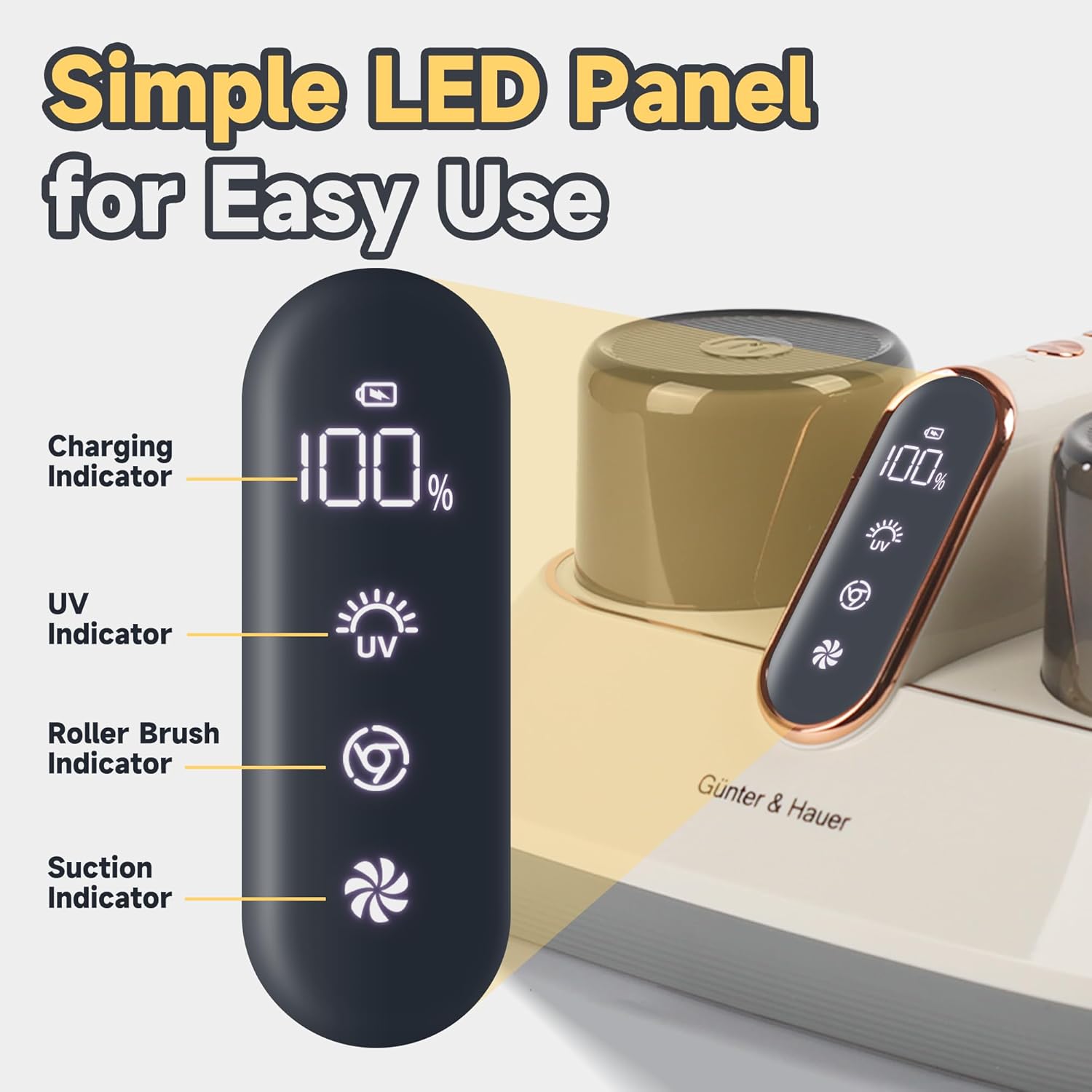 Mattress Vacuum, Pet Hair & Dust Removal, Handheld Vacuum Cleaner for Couch & Bed, Long-Lasting Battery, UV Light, Mattress Cleaner Machine with Washable HEPA 10 Filter, 13KPa Strong Suction