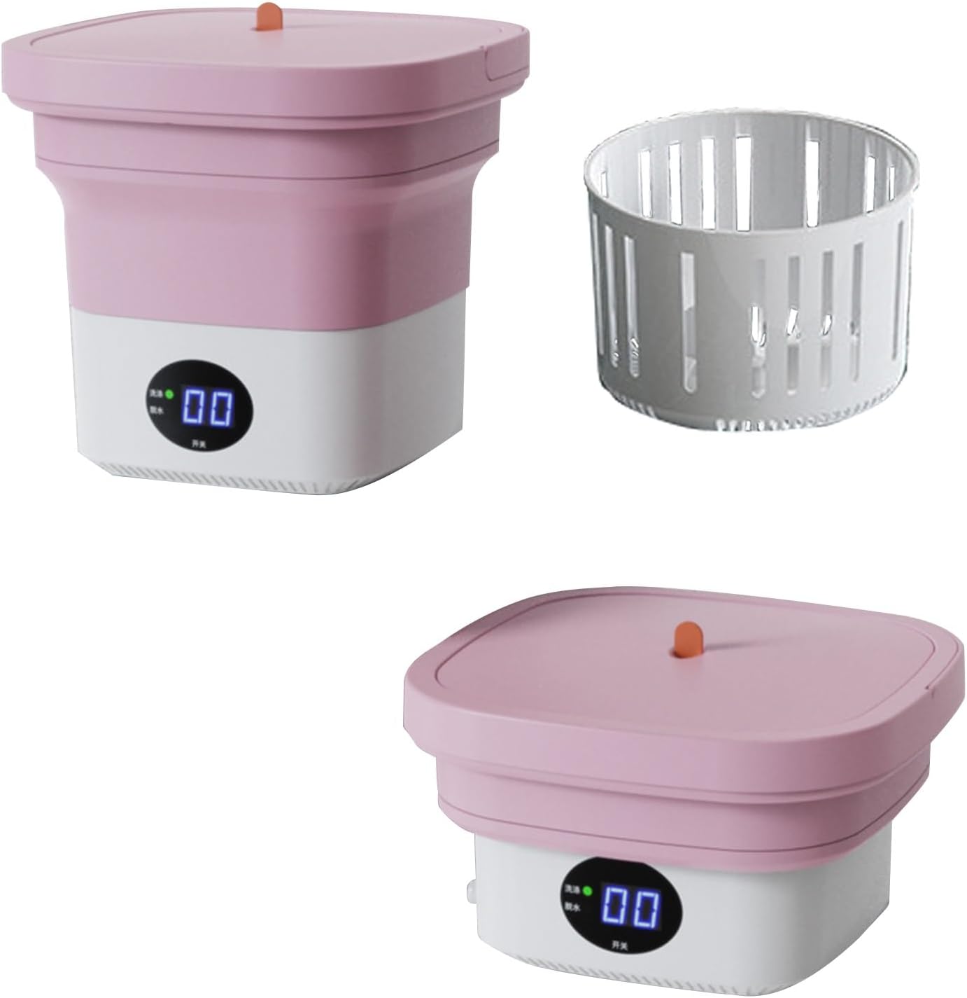 Portable Washing Machine, 6L Mini Folding Washing Machine Portable with, Deep Cleaning for Baby Clothes, Underwear, Socks, Suitable for Dormitories,Camping, Travel and Apartment Dirt ( Color : Rojo )