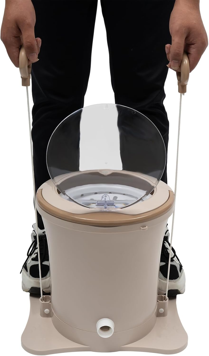 Portable Washing Machine 9L/2.4Gal Foot Operated Dryer Portable Single Tub Dryer Machine Hand-operated Mini Compact Spin Drye Manual Draw Cord Dryer For Home Apartments Dormitories Hotels