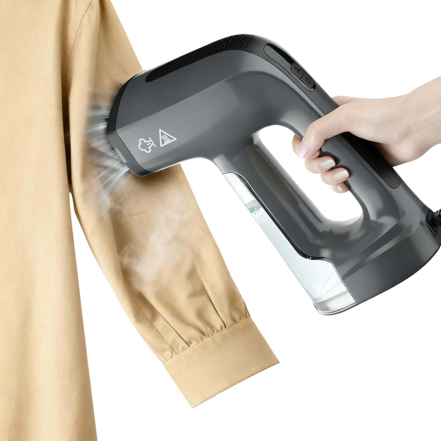 GHORA Vacuum Steamer for Clothes, 2500Pa Strong Suction Handheld Garment Steamer, Portable Travel Steamer & Iron Dual-Mode (110-120V)