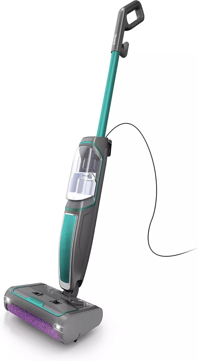 Shark Steam Pickup 3-in-1 Steam Mop Pickup Debris, Deep Scrubs, Steam, & Sanitizes Sealed Hard Floors - All At Once, Lightweight Steam Cleaner for Home with Sealed Hard Floors (Renewed) (Green)