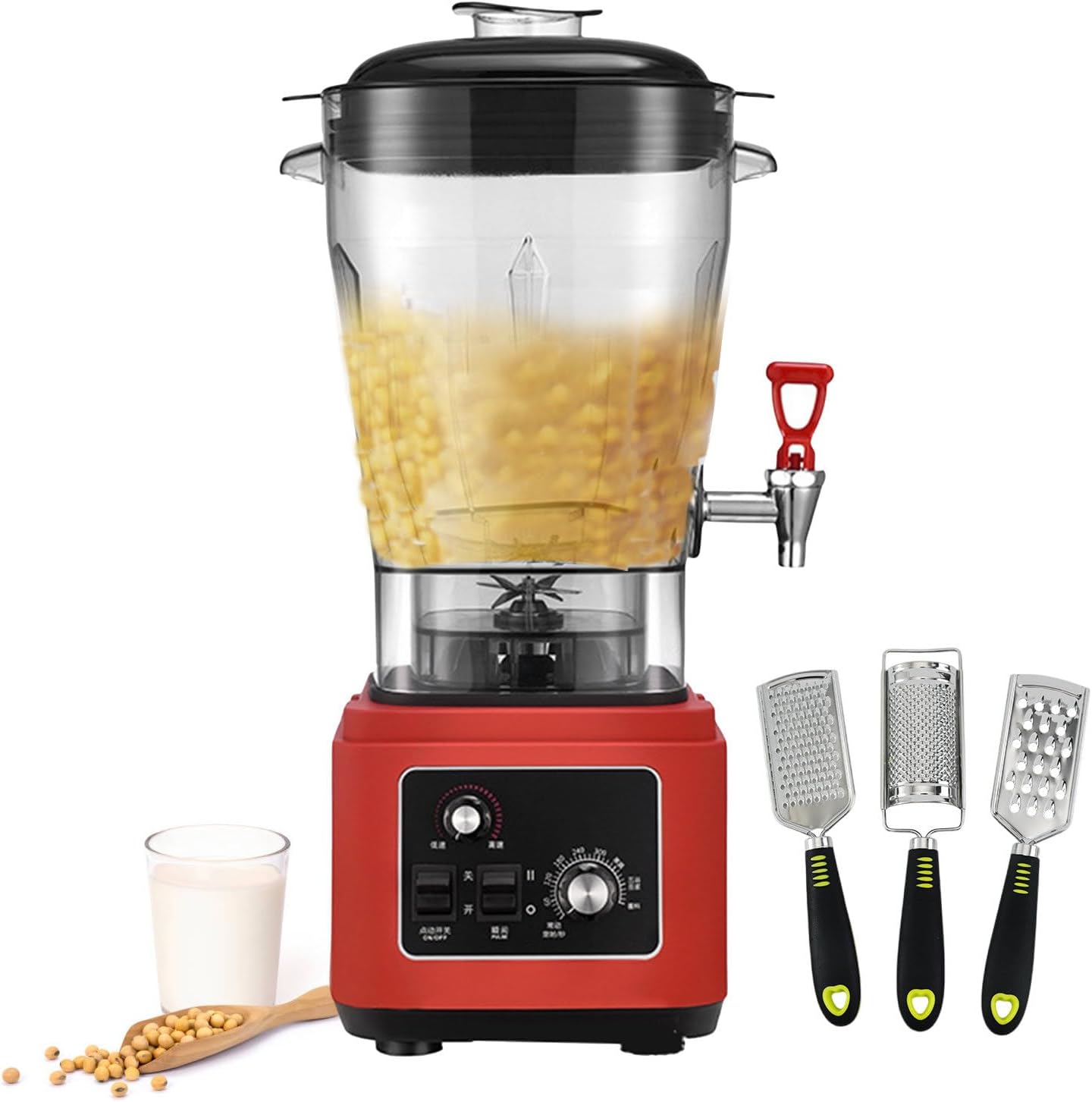 Commercial Standing Mixer Countertop Blenders, Food Blender Smoothie Maker with Soundproof Sleeve, 45000rpm Juicer Cooking Machine Adjustable Speeds Soy Milk Machine,19L