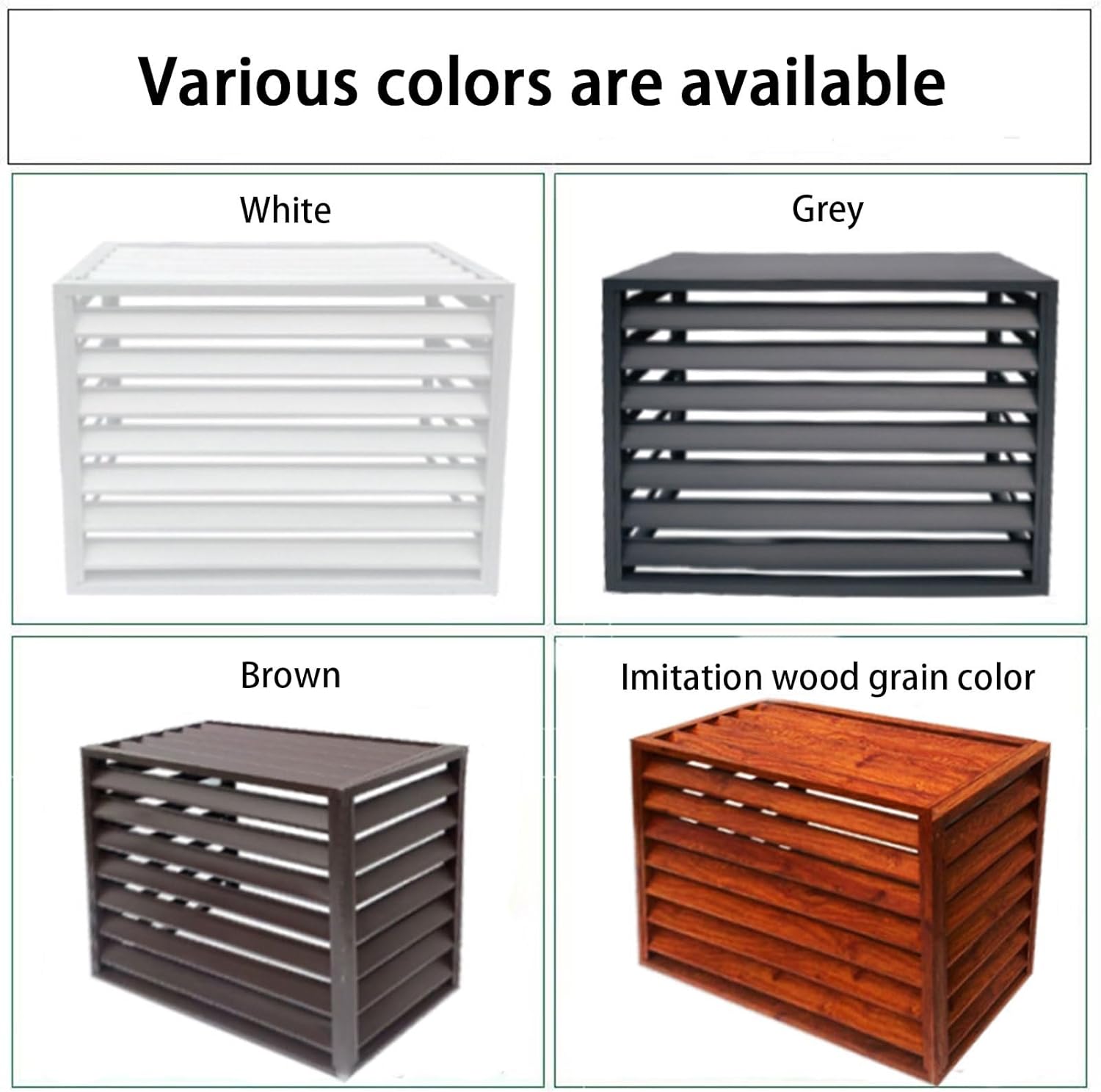 Decorative AC Cover for Outside Unit in Window Plant Stand Aluminum Alloy Outdoor Privacy Screen Hide Air Conditioner Shutters (Color : Brown, Size : 1.5P)