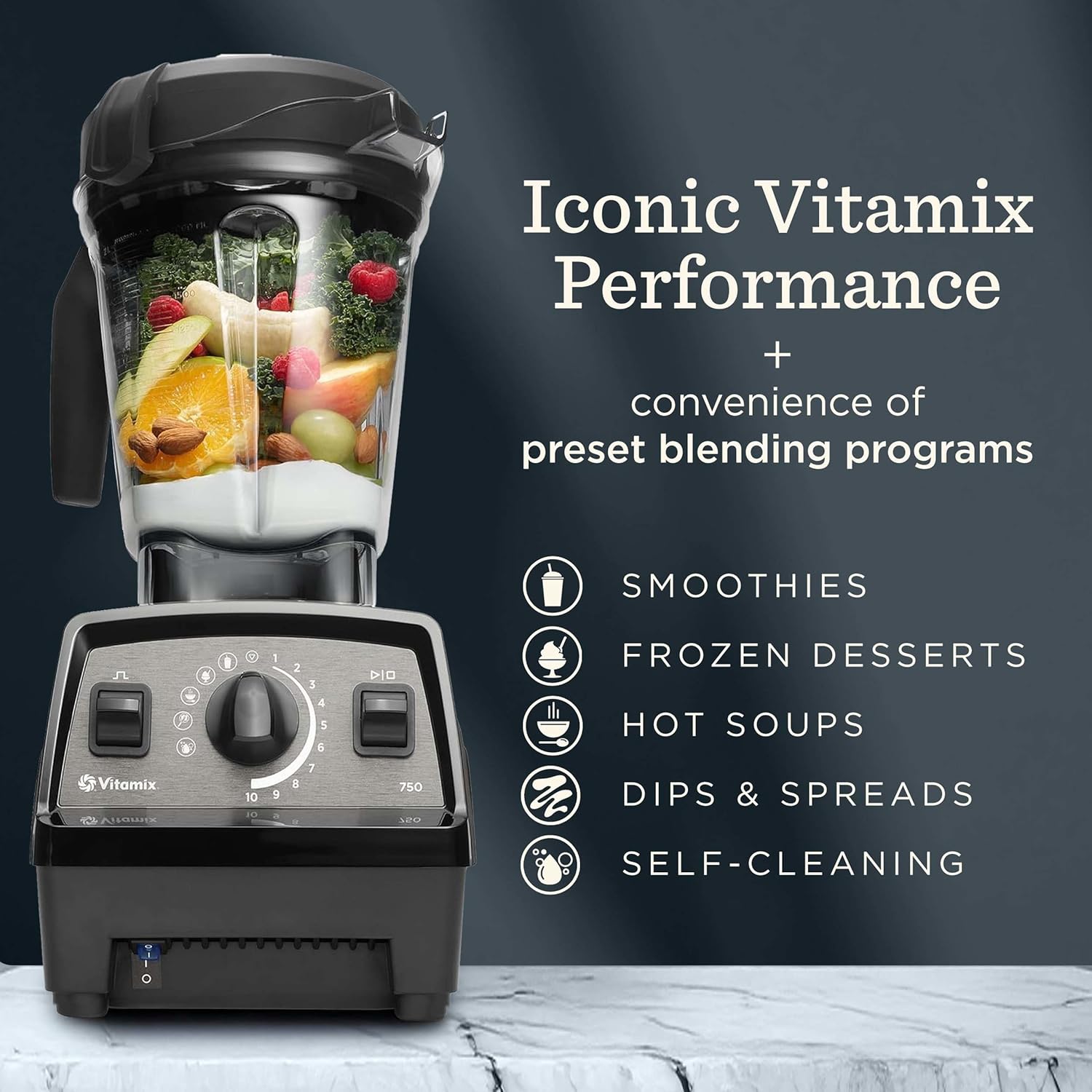 Vitamix Propel Series 750 Blender with Four Blending Programs, Self-Cleaning Program, Professional-Grade Blender for Smoothies, Soups and More, Stainless-Steel Blades, 64 Oz Container, Red