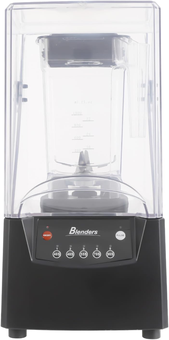 Commercial Quiet Blender, 2600 Watt Professional Countertop Blender with 80oz Pitcher And Self-Cleaning High-Speed Blenders for Puree, Ice Crush, Shakes And Smoothies, Black