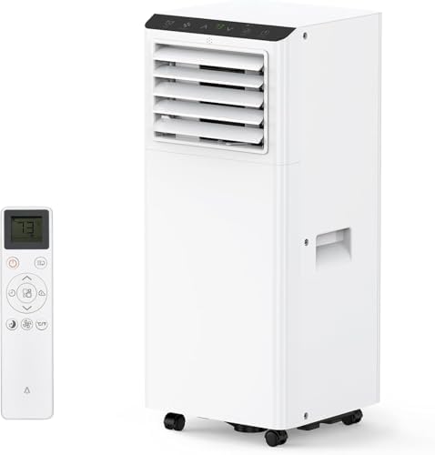 8000 BTU Portable Air Conditioners, Energy Efficient AC Unit with Cooling, dehumidification, Fan, Low Noise, Remote Control, Cooling within 350 sq ft, for Large Room, Office, Temporary Space