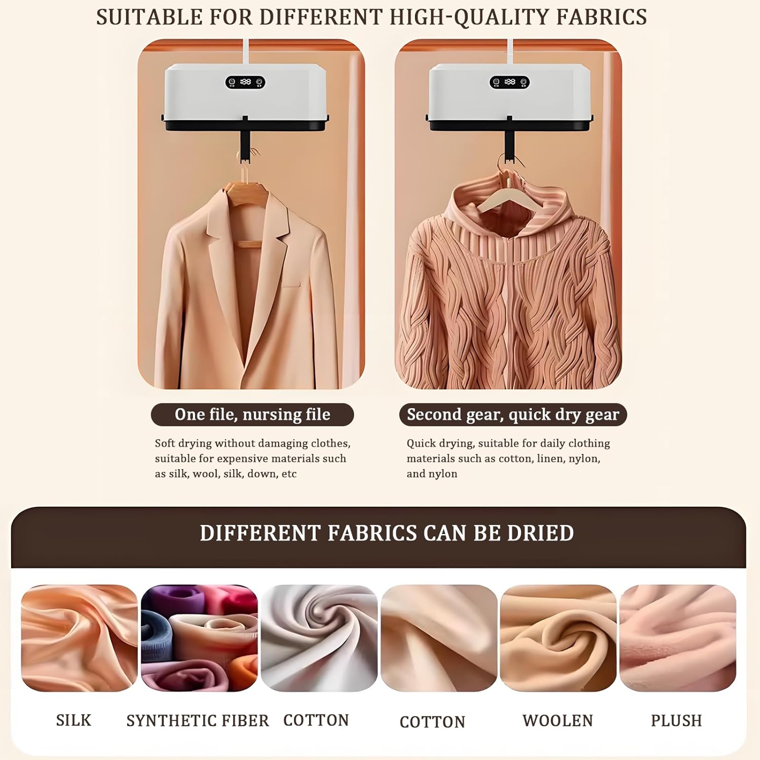 Portable Clothes Dryer,Intelligent Constant Temperature And Portable,Small Foldable,360 Cycle Heating,Digital Touch Screen,Suitable For Home Or Travel Use (White)