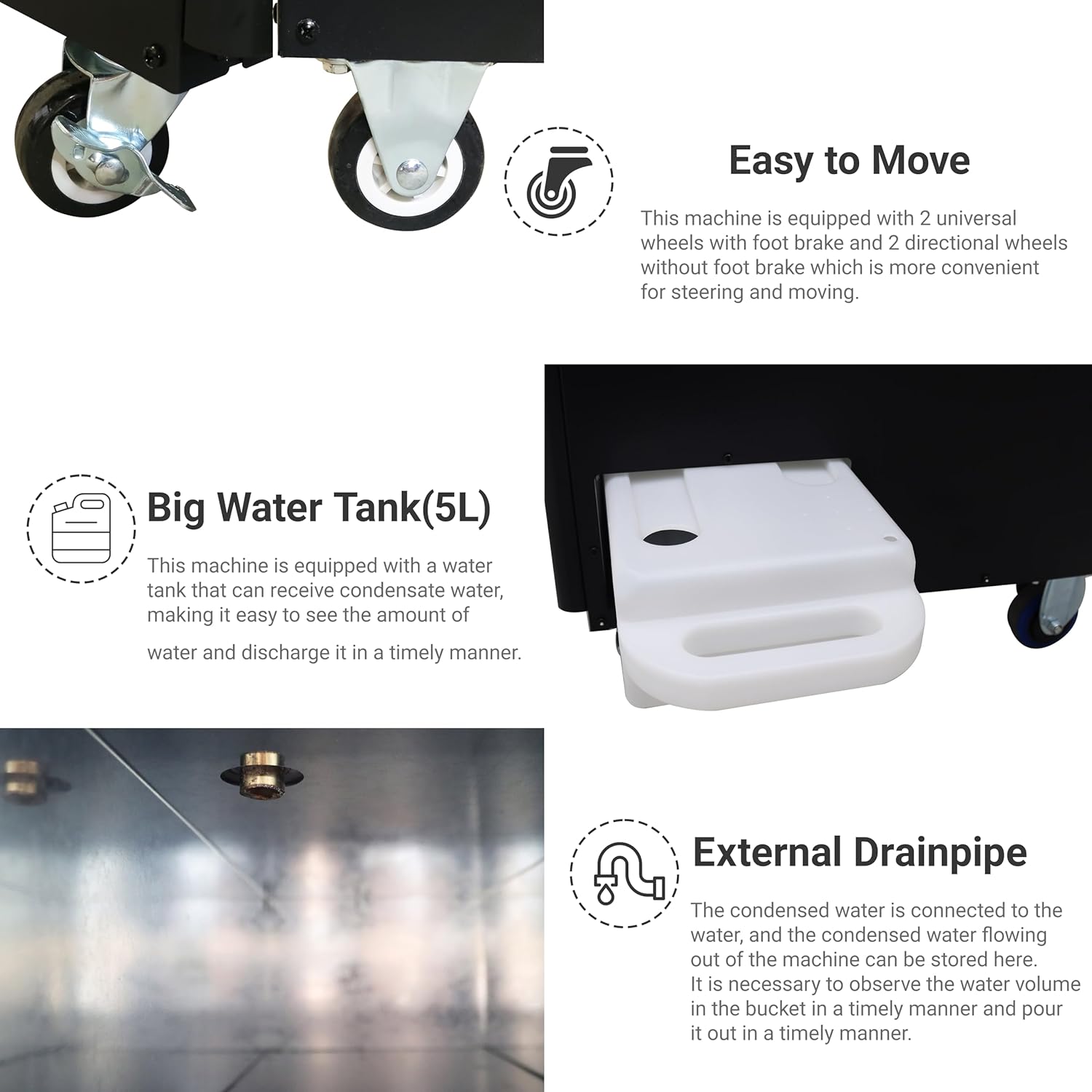 12000BTU/H Industrial Spot Cooler Air Conditioner Industrial Air Conditioner with 1.3Gal Water Tank Commercial Portable Mobile Spot Cooler Double Ducts 1.1KW 110V