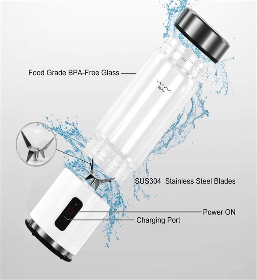 Portable Blender, Mini Blender Smoothie Maker with USB Rechargeable Electric Blender Professional Commercial for Vegetables and Fruit Smoothie Maker Blender Food Processor 4000Mah 380Ml