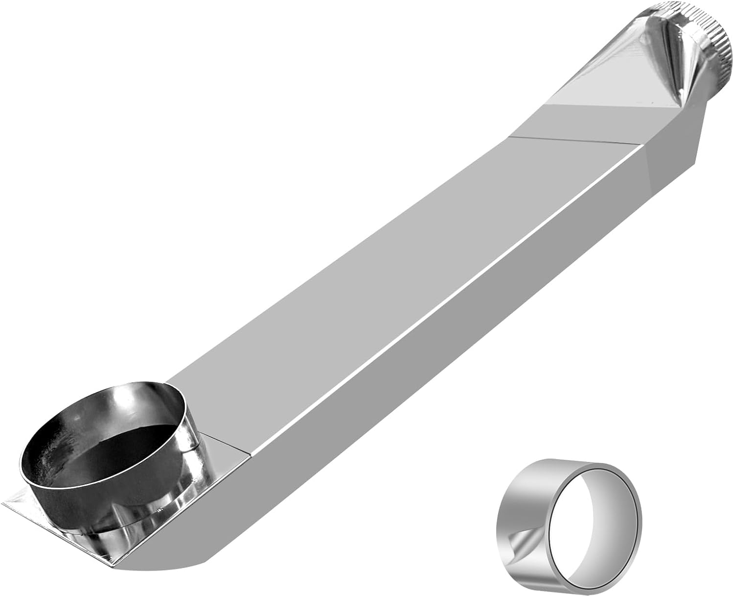 UD48S 4 in stainless steel Dryer Vent Duct 90 Degree Inlet Straight Outlet for Whirlpool Dundas Jafine Lambro Genuine OEM Telescoping Vent Kit 26 To43 in Suitable for all 4in outlets dryer vent