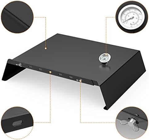 Skyflame Universal Metal Pizza Oven Kit with 20-30 inch Adjustable Width, Grill Top Pizza Oven Box for Most Gas Grills/Pellet Grill Conversion Kit