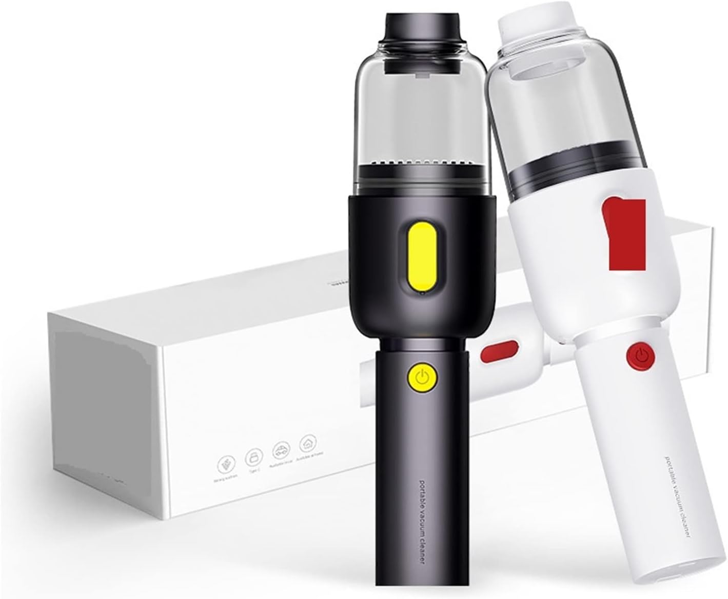 Vacuum Cleaner Car Wireless Charging Car Dry and Wet Mini Convenient Household Handheld (Color : White)