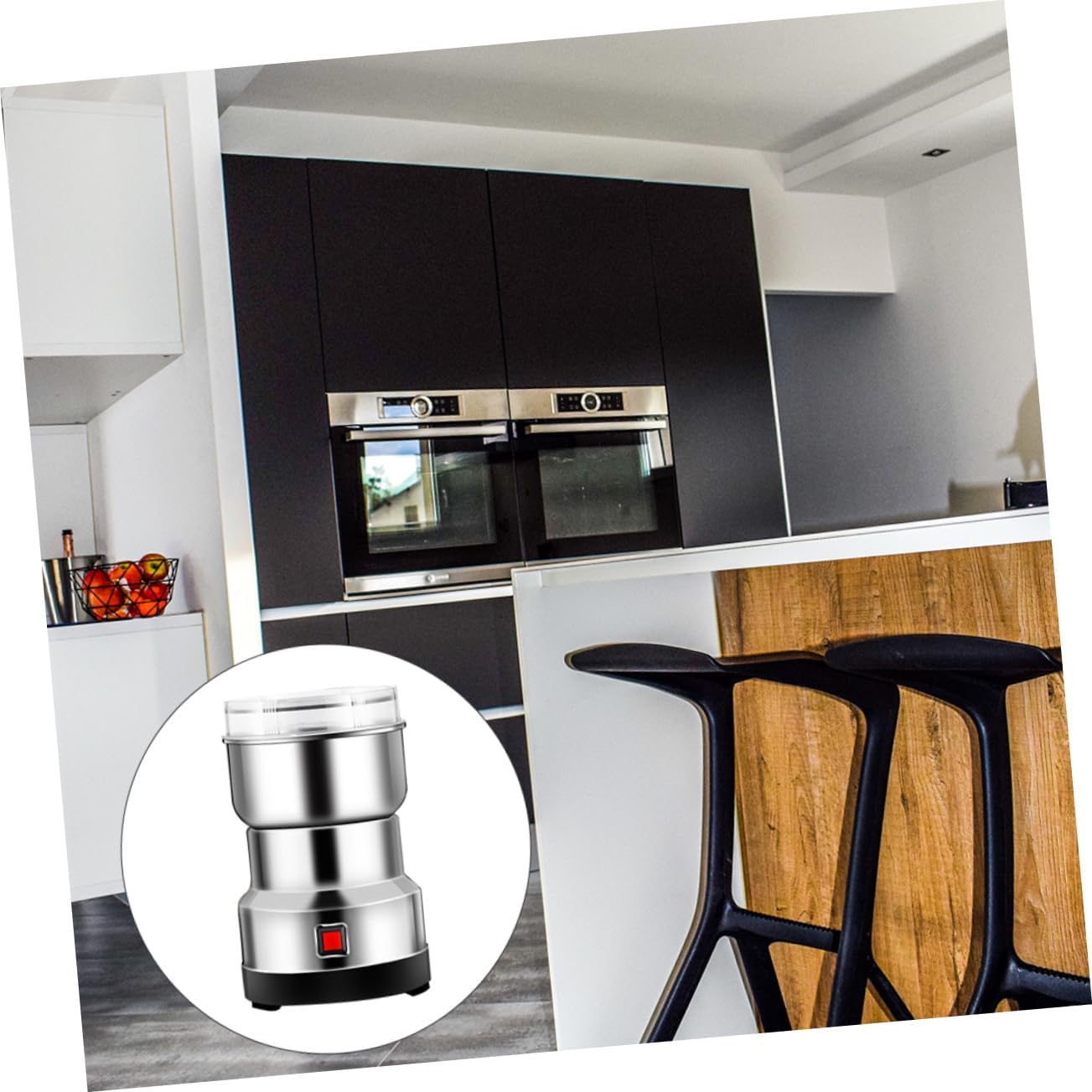 BESTYASH Stainless Steel Household Grinding Machine for Spices and Grains Ultra-Fine Powder Mill Compact Design for Home Use Silver