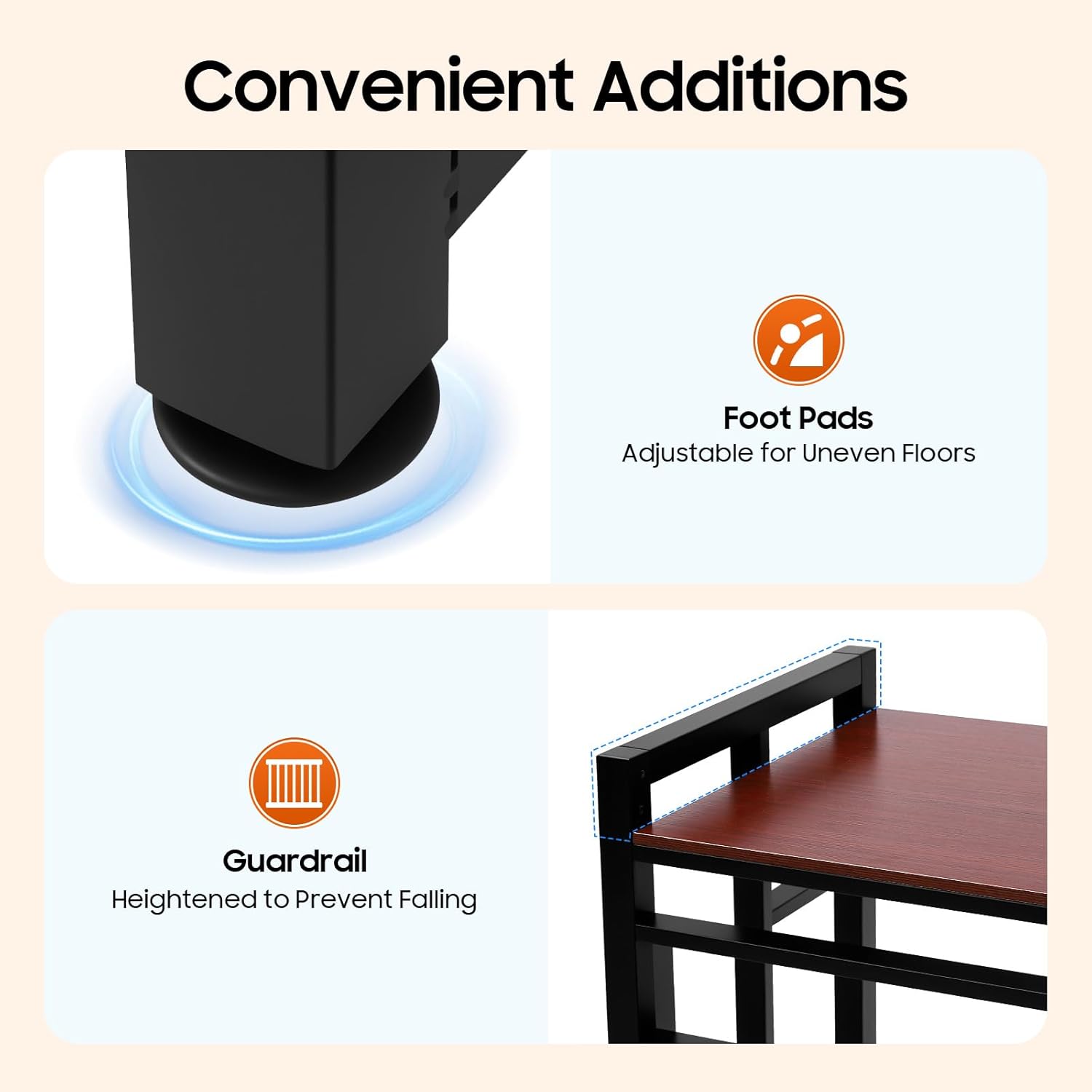 Heavy Duty Washer Dryer Stand & Appliance Storage Rack, 418Lb Capacity Adjustable Height, Steel Solid Wood Laundry Shelf for Home Utility Room, Black/Teak