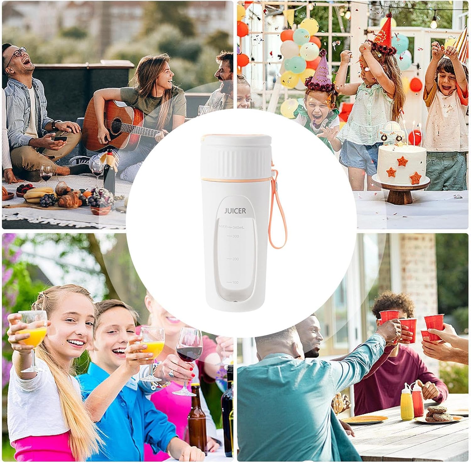 Portable Blender | Rechargeable Cordless Portable Maker | Personal Blenders Fruit Mixer Machine | for Milk Coffee Fruit Home Kitchen Office Picnic Travel Sports Outdoor Hiking Fishing