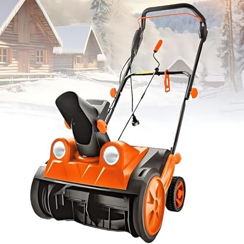 Electric Snow Shovel, 2400W Electric Push Snow Blower, Cleaning Width 45.7CM, Outdoor Snow Clearing Artifact with LED Headlights, Load Speed 0-3500r/min, Telescopic Adjustment, for Roads, 30