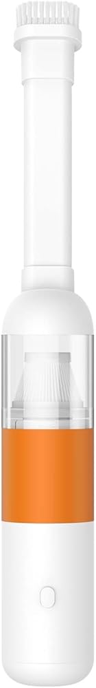 Hand Held Vacuum, WirelessVacuum Cleaner Cordless Handheld Vacuum Home Dual Use Vacuum Cleaner with Built-in Battrery (Color : White Orange)