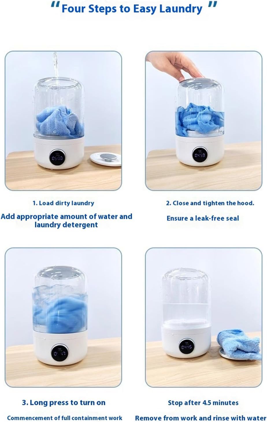 Cordless Miniature Laundry Machine Powerful Motor Lightweight Washer For Underwear Socks Small Garments Washing Machine Rechargeable Washing Device