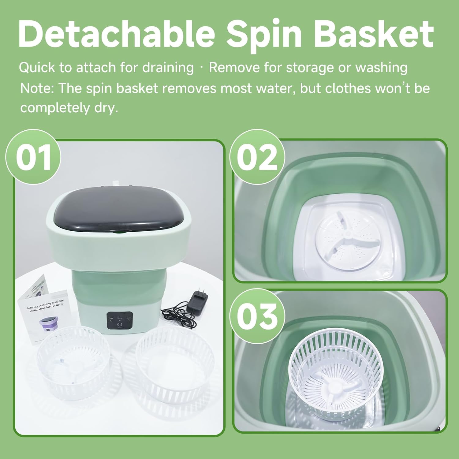Portable Mini Washer,Washing Machine,17L Upgraded Large Capacity Foldable Washer.Deep Cleaning Baby Clothes,Pet clothing,Small Clothes,Underwear,socks.Suitable for Apartments,Dormitories,Hotels
