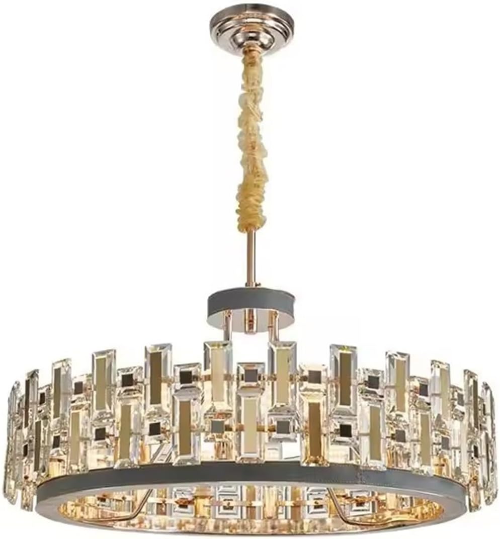 K9 Crystal Luxury LED Chandelier Postmodern Creative Leather Lighting Hanging Fixtures for Dining Living Room Bedroom Villa Decor,Household