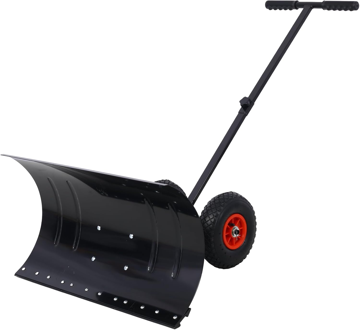 Snow Shovel with Wheels, Heavy Duty Metal Snow Shovels Snow Pusher with 29