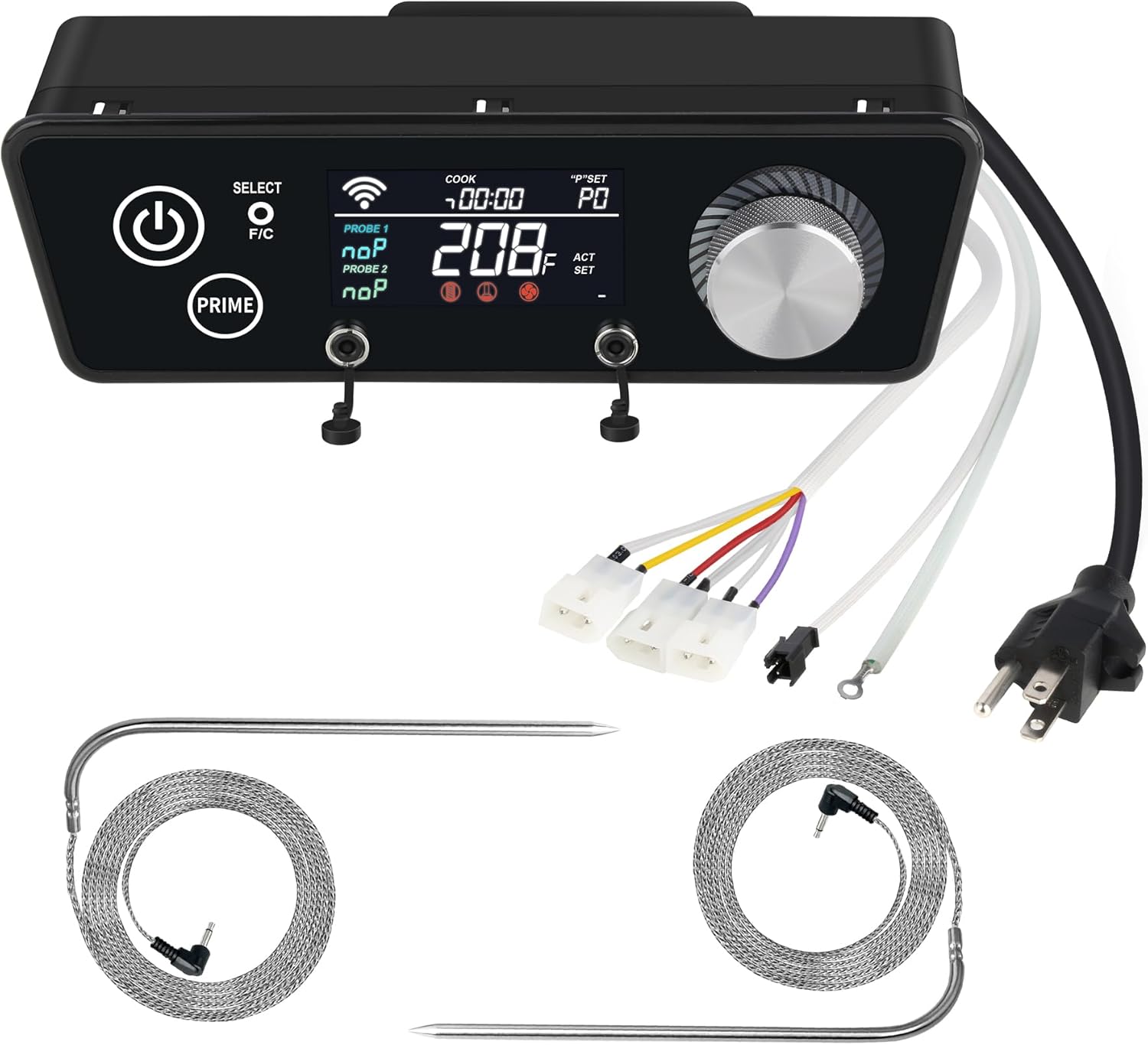 WiFi Controller for Pit Boss Vertical Series 3 4 5 7 Pellet Smoker Thermostat Control Panel Board with Temperature Probe Grill Replacement Parts 3.5mm-Plug BBQ Accessories