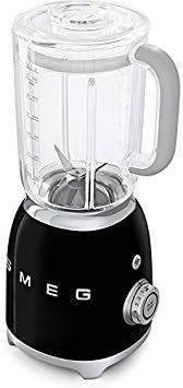 Smeg BLF01BLUS Retro Style Blender with 6 Cups Tritan BPA-Free Jug, Detachable Stainless Steel Dual Blades, Overload Motor Protection, 4 Speeds and 3 Preset Programs in Black