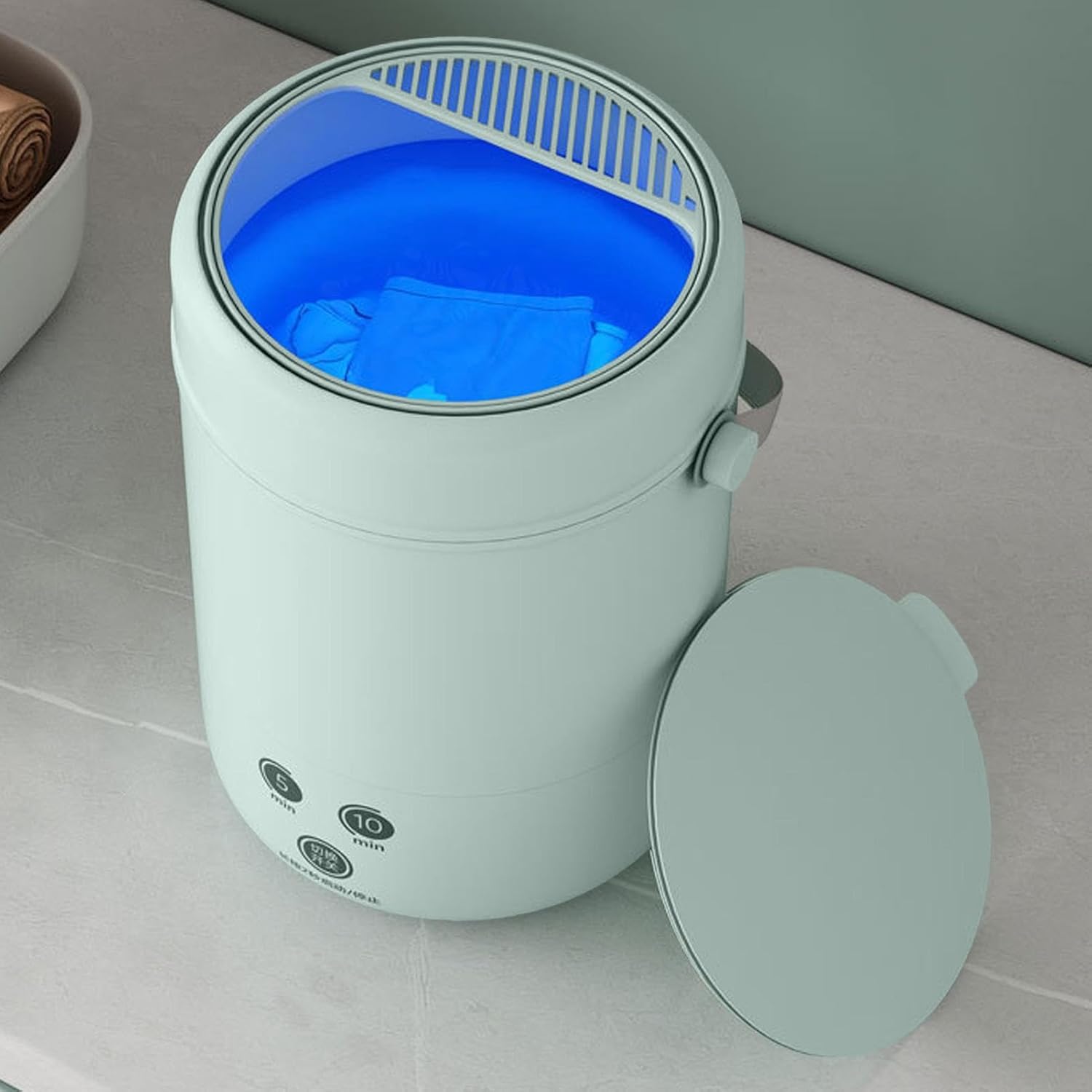 minii Portable Washing Machine - Compact 3.8L Rv Travel Laundry Washer, Automatic Small Cloth Washer for Home Outdoor Use, Lightweight Portable Laundry Machine for Camping and Apartments