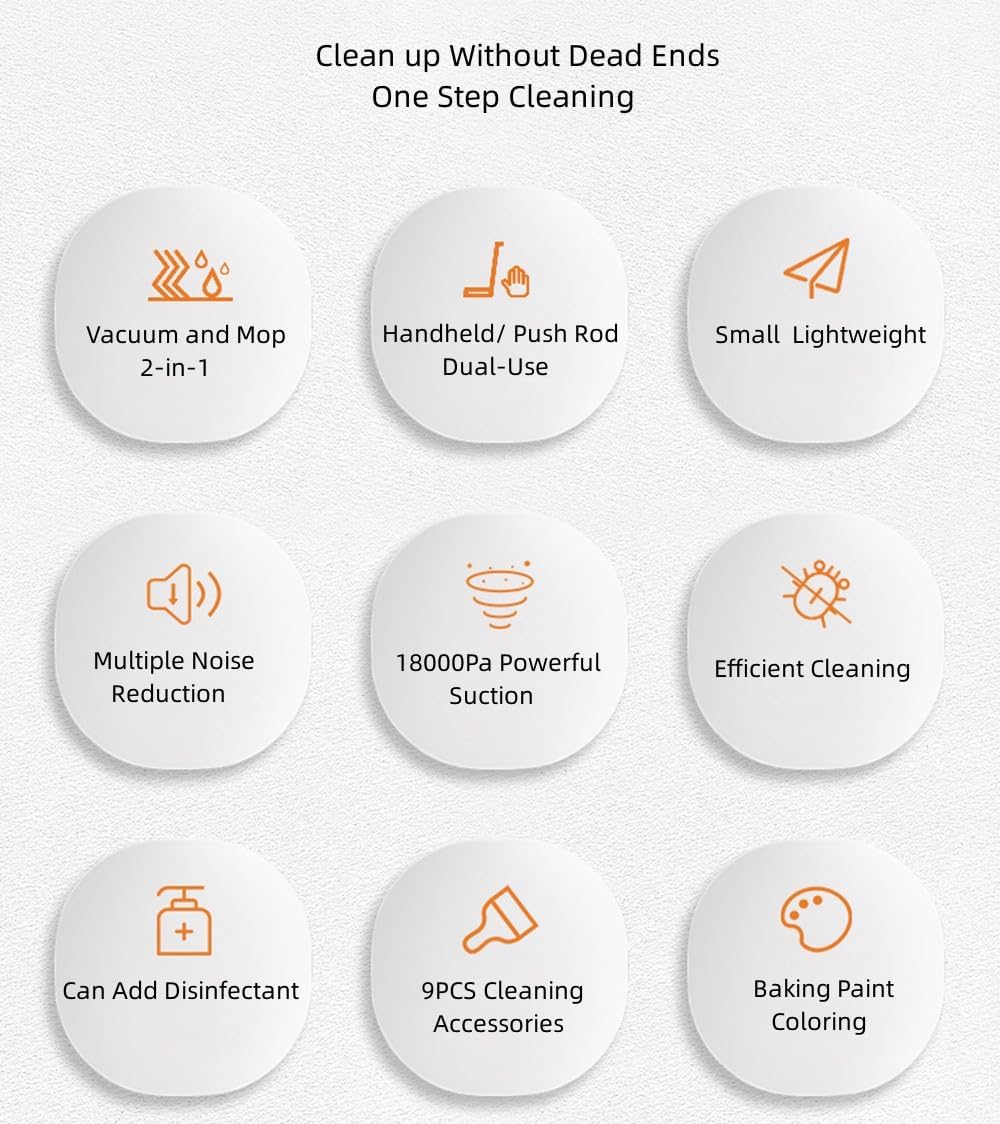 Corded Stick Vacuum Cleaner and Mop in One, Mop Vacuum Combo, 18000pa Suction Lightweight Powerful Upright Vacuum Cleaner and Mopping, Household Wet Dry Vacuum Cleaners for Home Hard Floor Pet Hairs