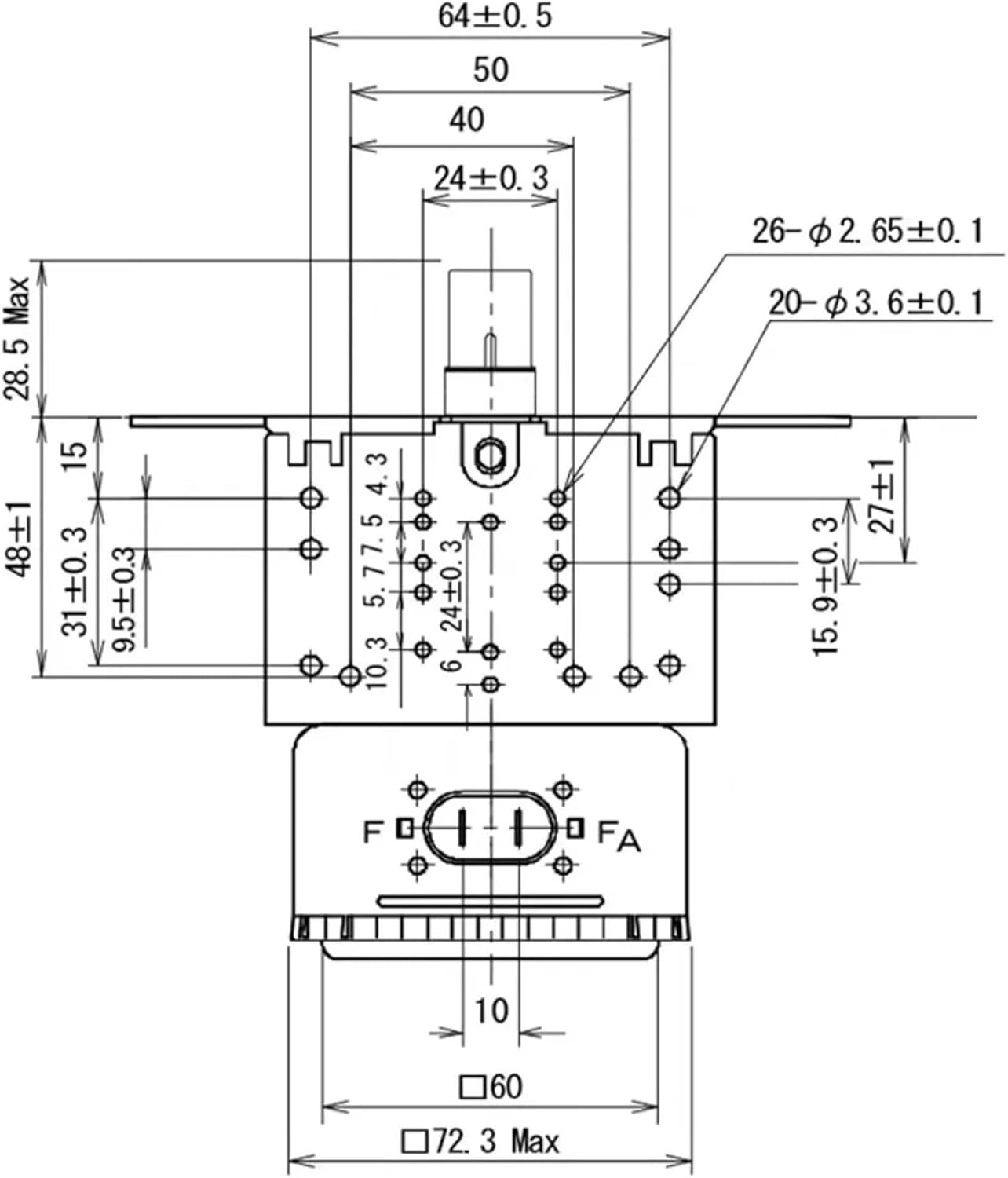 2M303J Air-Cooled Magnetron For Microwave Oven 2M303 Industrial Microwave Generator Replacement Parts