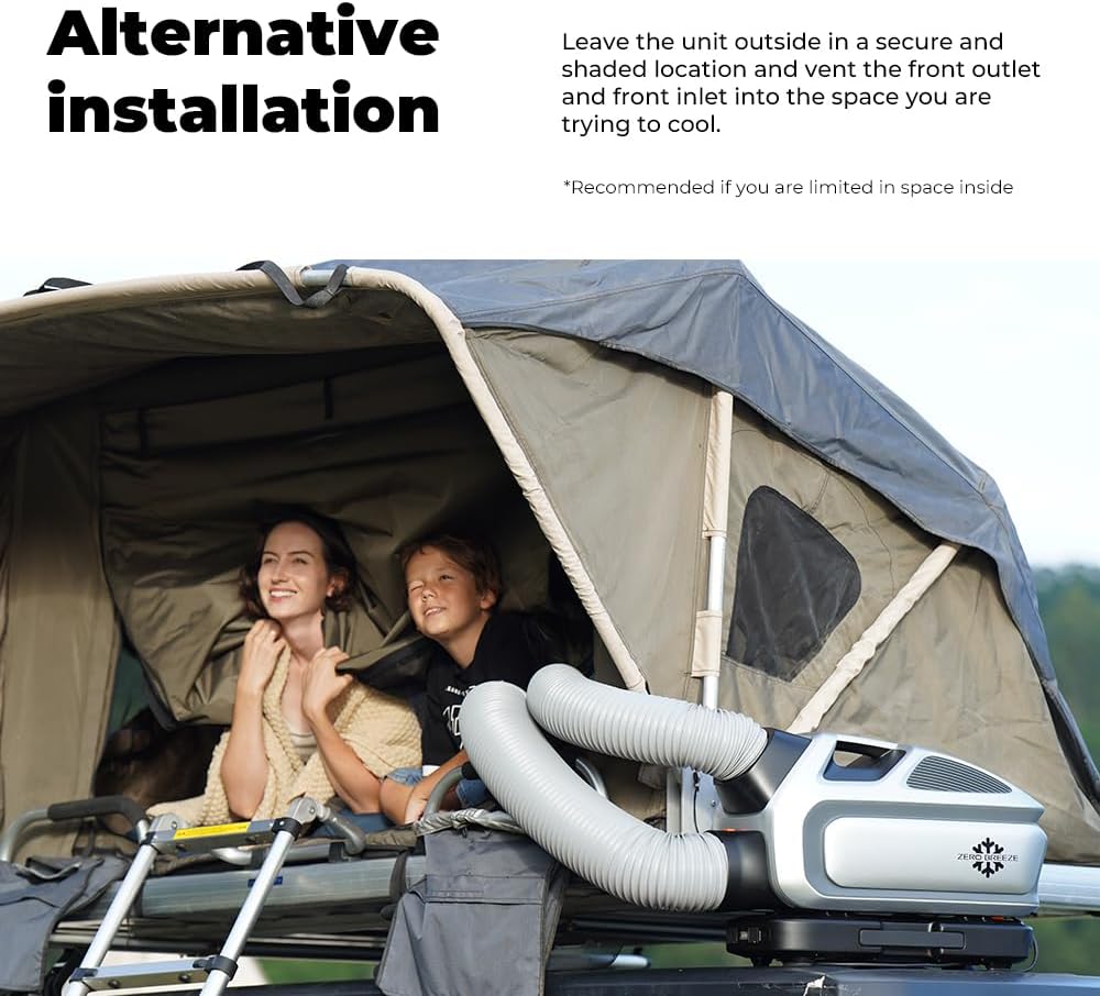 Zero Breeze Mark 3 Portable Air Conditioner – 5280 BTU High Power, Lightweight, Battery-Ready, for Camping, RV, Truck, Outdoor Use