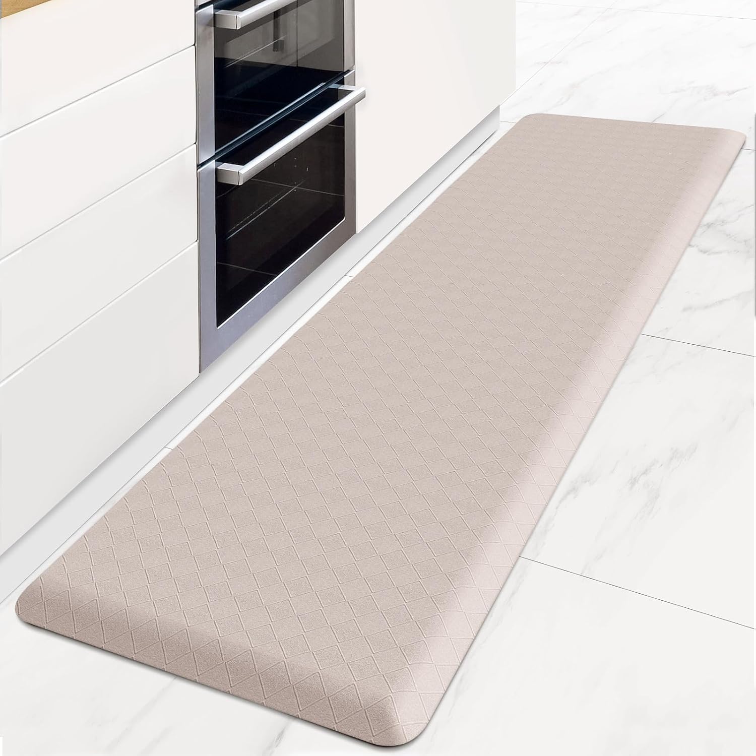 HappyTrends Kitchen Floor Mat - 4/5 Inch Thick Anti-Fatigue Kitchen Rug,Waterproof Non-Slip Kitchen Mats and Rugs Heavy Duty Ergonomic Comfort Rug for Kitchen,Office,Sink,Laundry,(22