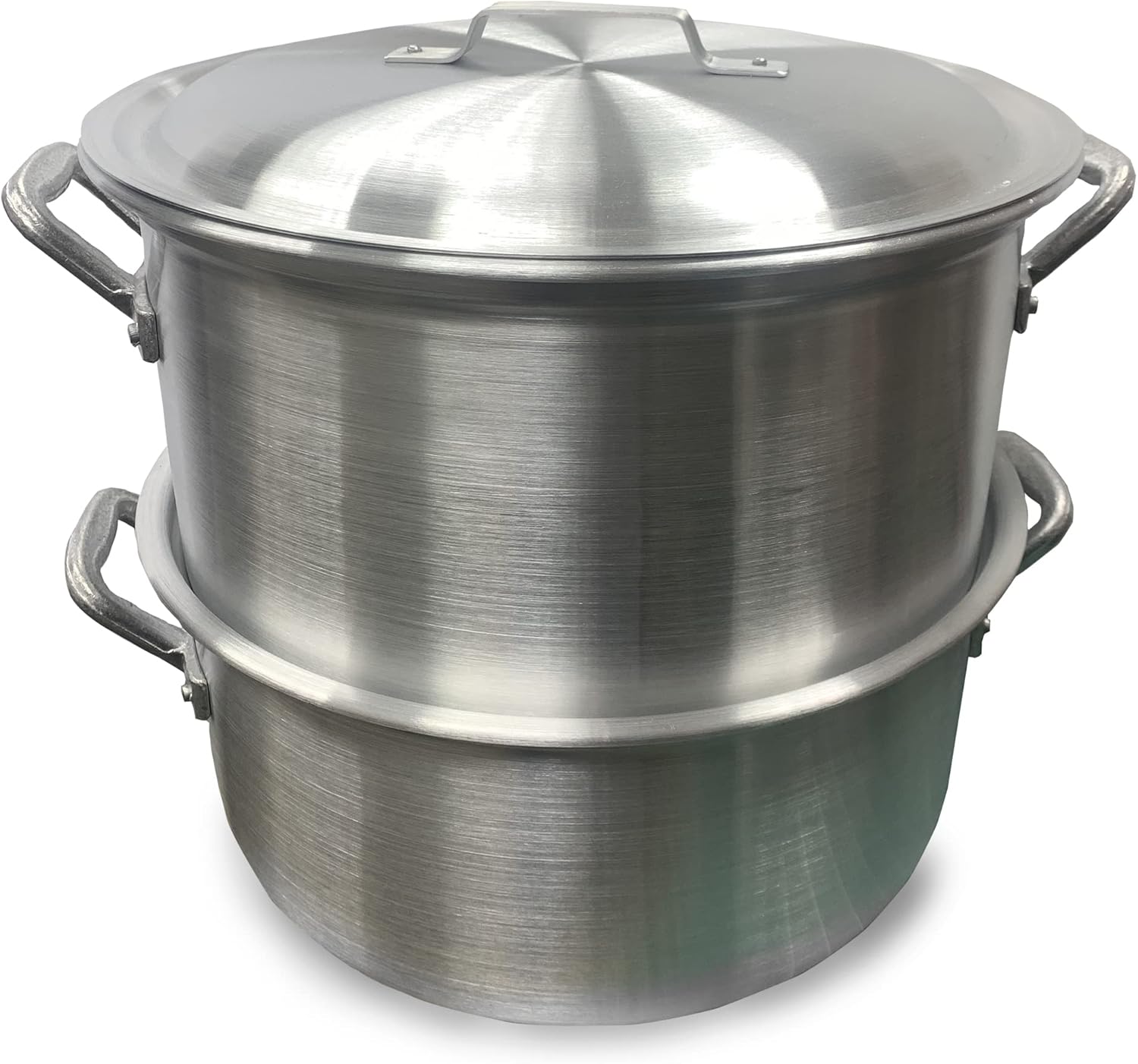 Bayou Classic 300-462 Aluminum Half-Bushel Steamer Features Sturdy Riveted Handles Domed Vented Lid Steams Half a Bushel Perfect For Seafood Oysters Vegetables and More