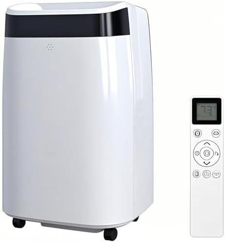 Portable Air Conditioner 10000 BTU with Remote, 4-In-1 AC Unit for Rooms Up to 450 Sq.Ft, Cooling, Fan, Dehumidifier & Sleep Mode, 3 Speeds, Auto Swing, 24H Timer for Home, Bedroom, Office