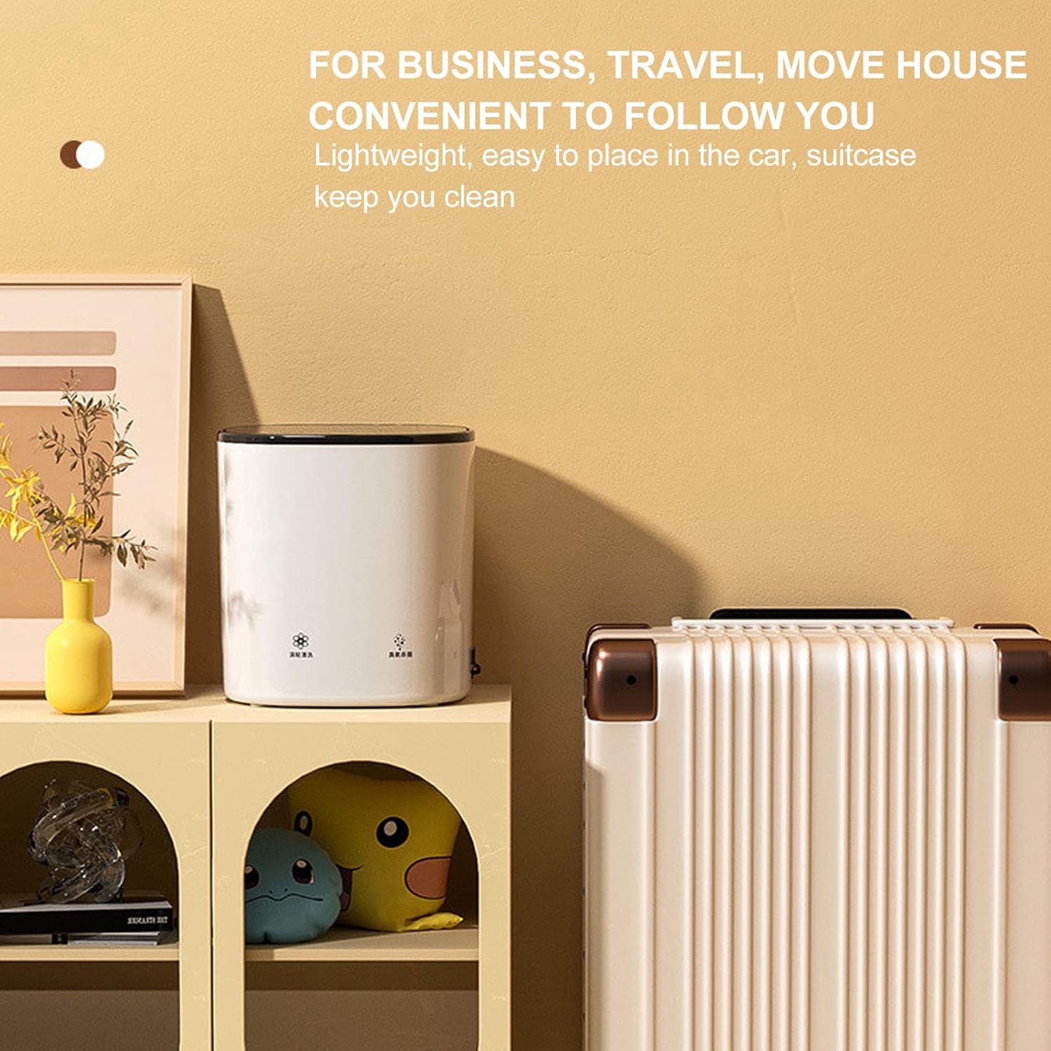 Pssopp Portable ABS 4.5L 2000mA 24W 12V Blue Light Household Portable Washer, Mini Washing Machine for T Shirts Underwear Socks, US Plug 100-240V, Efficient