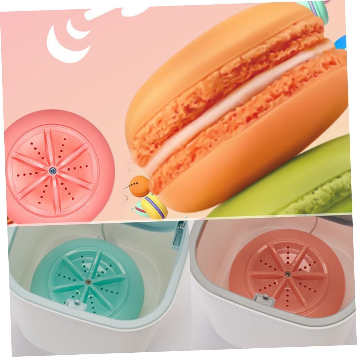 Portable Mini Washing Machine with Strong Turbine Compact Household Washer for Travel and Home Use for Clothes Socks and Underwear Blue with Barrel