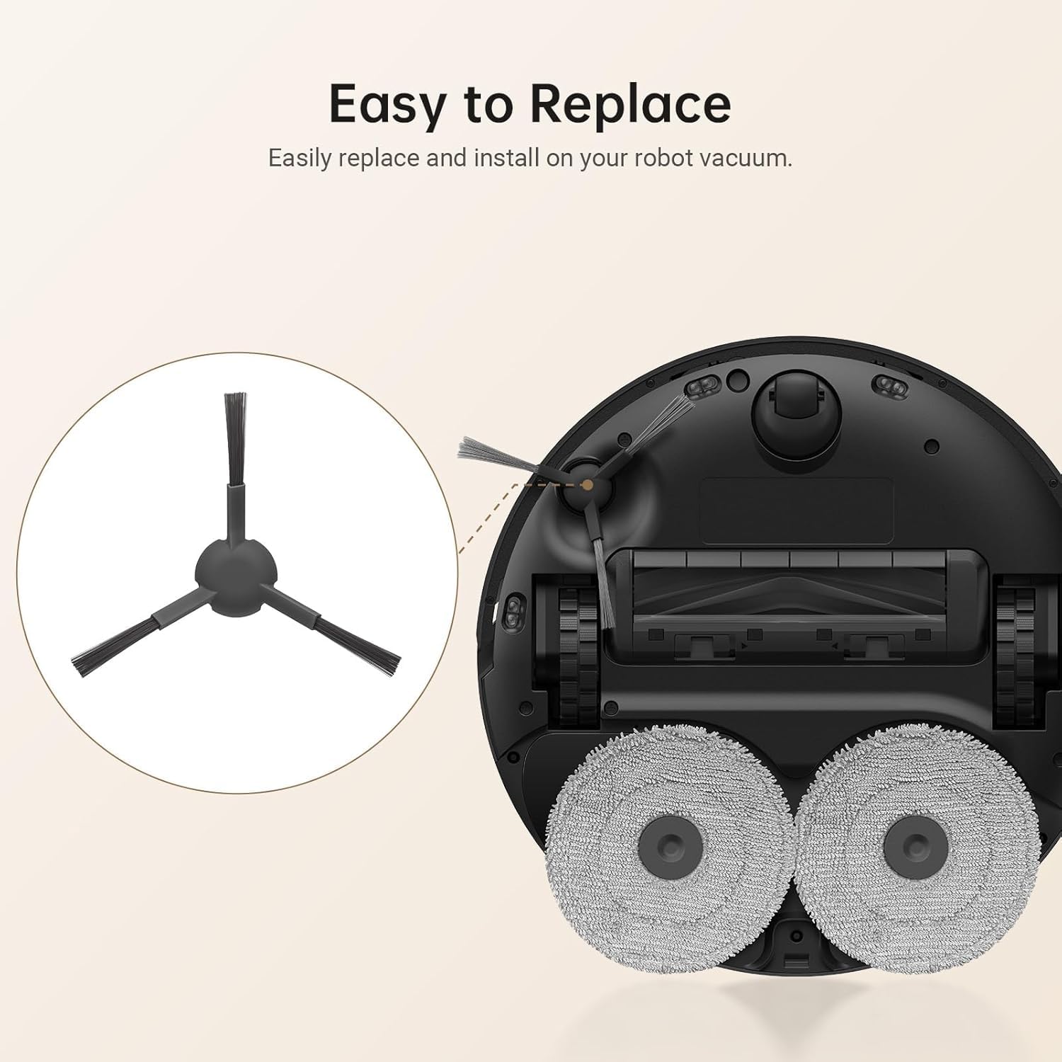 DREAME L40s Ultra AE Robot Vacuum Cleaner (Black) and Side Brush